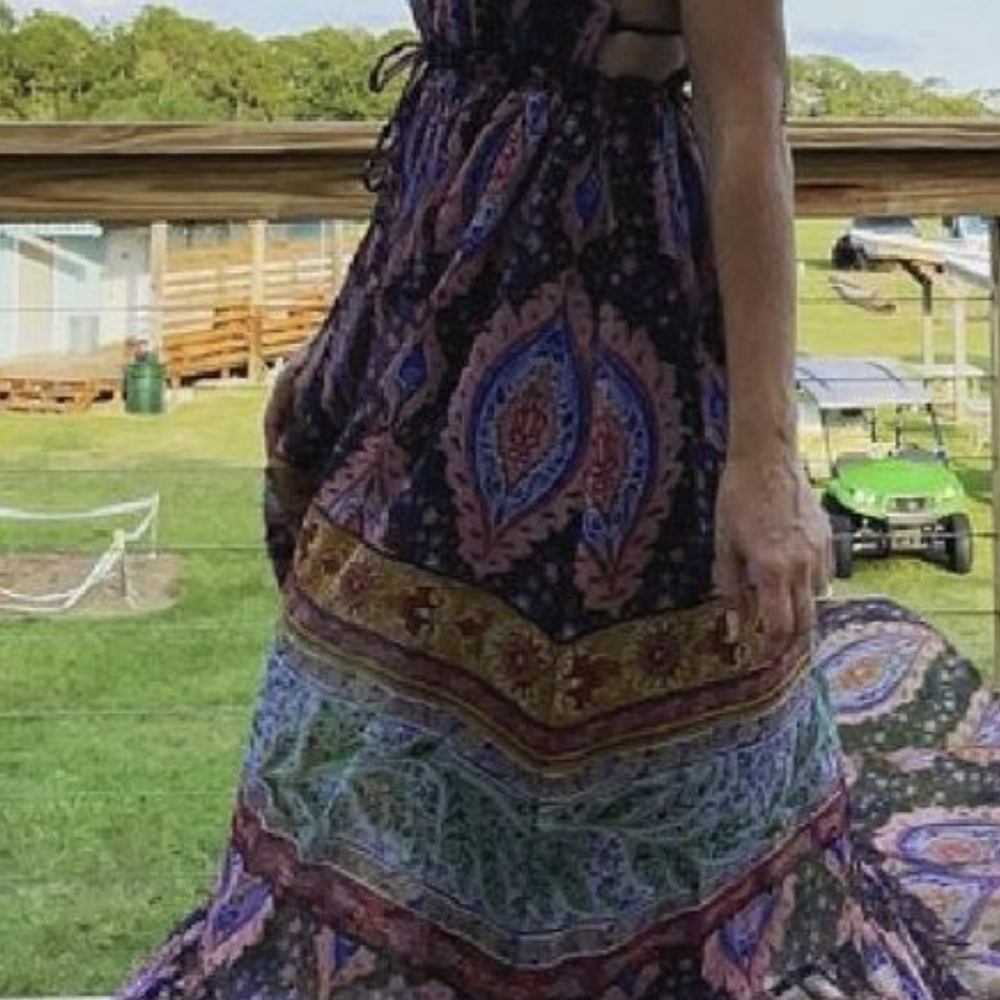 Zara Vibrant Patterned Maxi Dress - Picture 4 of 7